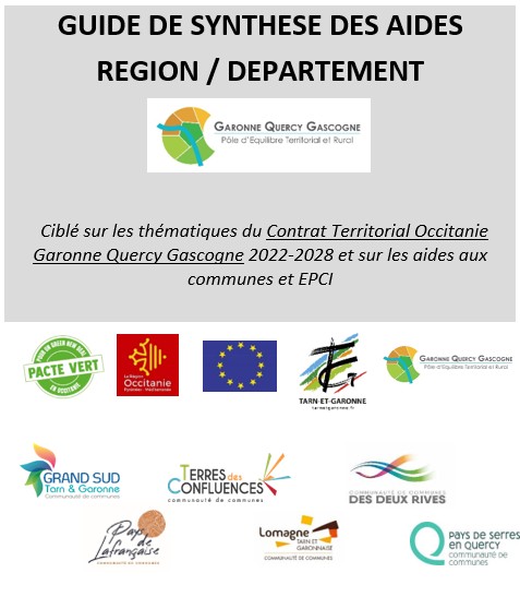 Page de garde du guide de synthèse des aides Région / Département
