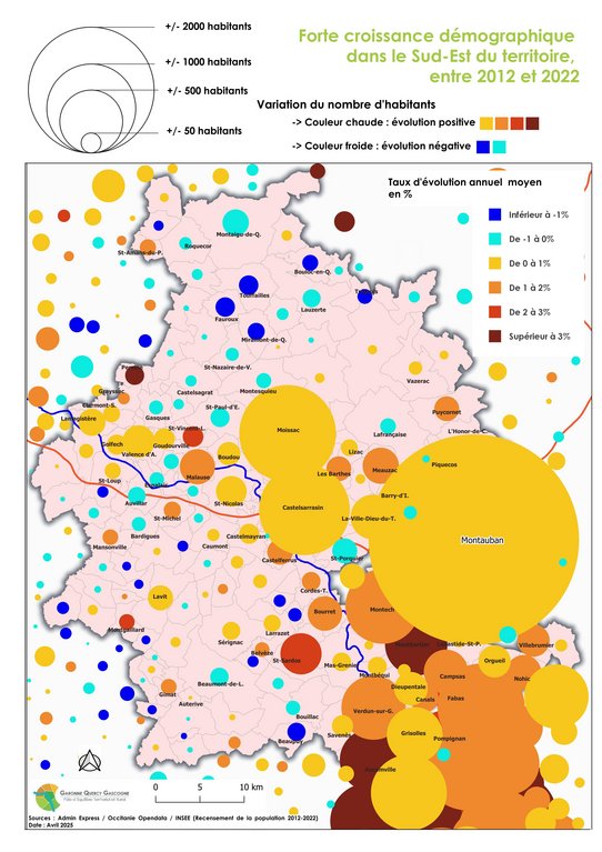 Evolution de la population du PETR entre 2012 et 2022