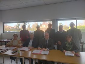 Photo de la signature de la convention financière 2025 effectuée lors du COPIL commun CRTE / CTO / Ati Feder P5 du 13/01/2026